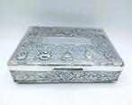 Zilveren sigarendoos met houten binnenzijde, Maleisië, Verzenden, Zilver