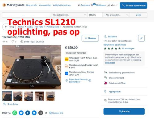 Technics SL1210 platenspeler oplichting, Audio, Tv en Foto, Platenspelers, Zo goed als nieuw, Platenspeler, Technics, Ophalen of Verzenden