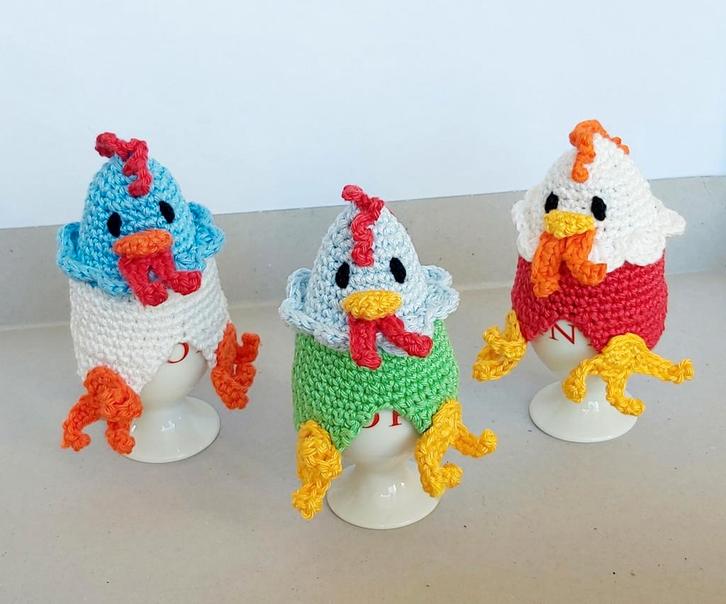 Eierwarmers grappige kippetjes, Hobby en Vrije tijd, Breien en Haken, Nieuw, Haken, Ophalen of Verzenden