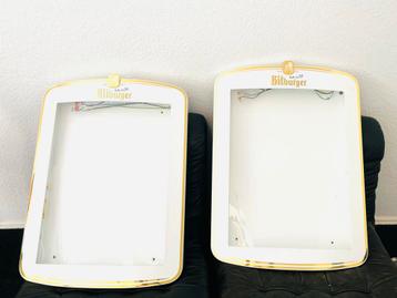 Vintage Bitburger Lichtbakken (2 stuks) - Bier Reclame Lampe beschikbaar voor biedingen