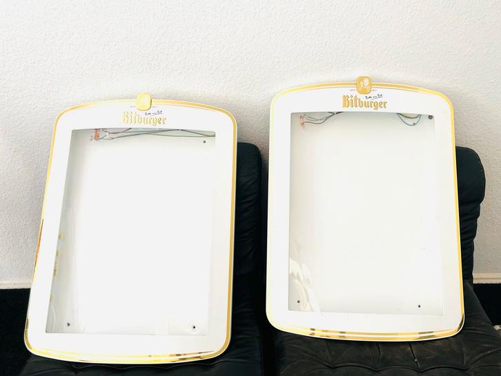 Vintage Bitburger Lichtbakken (2 stuks) - Bier Reclame Lampe, Antiek en Kunst, Antiek | Lampen, Ophalen of Verzenden