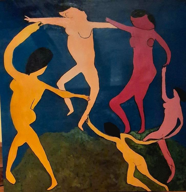 olieverf schilderij , naar 'la Dance' van Matisse, Antiek en Kunst, Kunst | Schilderijen | Modern, Ophalen