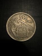 Spaanse 50 Pesetas 1957 - Franco, Ophalen, Overige landen, Losse munt, Zilver