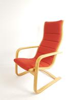 Yngve Ekström fauteuil lamello oranje Swedese ploegstof, Stof, Ophalen of Verzenden, Zo goed als nieuw