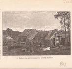 Enschede. Hutten van Oud-Germaanschen aard.Houtgravure 1899, Antiek en Kunst, Kunst | Etsen en Gravures, Ophalen of Verzenden