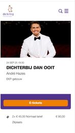 Oncert André Hazes, Tickets en Kaartjes, Twee personen, September