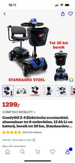 Electrische scootmobiel ( vliegtuig; voor op vakantie), Diversen, Brommobielen en Scootmobielen, Gebruikt, 16 km/u of meer, 46 km of meer