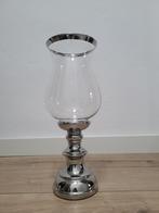Windlicht glas /zilver, Ophalen, 25 tot 50 cm, Zo goed als nieuw, Kandelaar