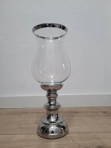 Windlicht glas /zilver beschikbaar voor biedingen