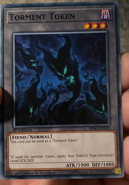 Yu-Gi-Oh! Torment Token SR06 1st Edition !, Hobby en Vrije tijd, Verzamelkaartspellen | Yu-gi-Oh!, Zo goed als nieuw, Losse kaart
