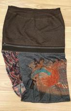 OHHD hele bijzondere rok afritsbaar jeans,bruin aardekleuren, Bruin, Maat 42/44 (L), Ophalen of Verzenden, Zo goed als nieuw