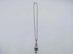 Zilveren gourmetketting met antieke zilveren hanger, 47 cm, Met hanger, Gebruikt, Info@zilverwebsite.nl, Verzenden