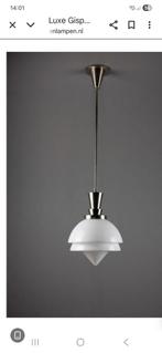 Twee Gispen Punt Hanglampen brons, Ophalen, Gebruikt, 50 tot 75 cm, Glas