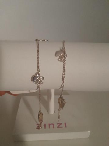 Zilveren gourmet enkelbandjes met eendjes en paddestoel 19cm beschikbaar voor biedingen