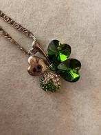 Ketting | klavertjevier & hart – KADO TIP!, Ophalen of Verzenden, Zo goed als nieuw, Zilver, Overige materialen