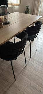 2 Zwarte Eetkamerstoelen, Huis en Inrichting, Stoelen, Ophalen, Twee, Zwart, Zo goed als nieuw