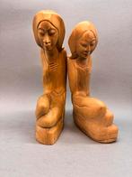Beeld vrouw Bali hout snijwerk Tropen Museum vintage, Ophalen of Verzenden