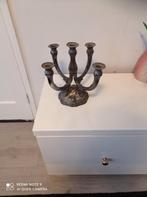 Vintage verzilveren kandelaar 5 armen hoogte 26 cm, Antiek en Kunst, Ophalen of Verzenden, Koper of Brons