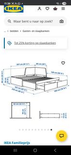ikea bed Flekke wit, Ophalen, Eenpersoons, Minder dan 160 cm, 90 cm
