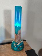 Handgemaakte blauwe lamp van epoxy., Minder dan 50 cm, Ophalen of Verzenden, Zo goed als nieuw, Hout