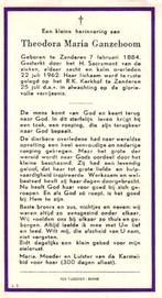 Ganzeboom Theodora Maria 1884 Zenderen 1962, Ophalen of Verzenden