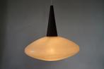 vintage teakhout hanglamp Deens? design mid century, Ophalen of Verzenden, 75 cm of meer, Glas, Gebruikt