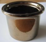 goudkleurig bloempotje met nerfmotief, Tuin en Terras, Bloempotten, Rond, Binnen, Ophalen of Verzenden, Zo goed als nieuw