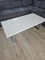 Witte hoogglans salontafel, Ophalen, Gebruikt, 100 tot 150 cm, 50 tot 100 cm