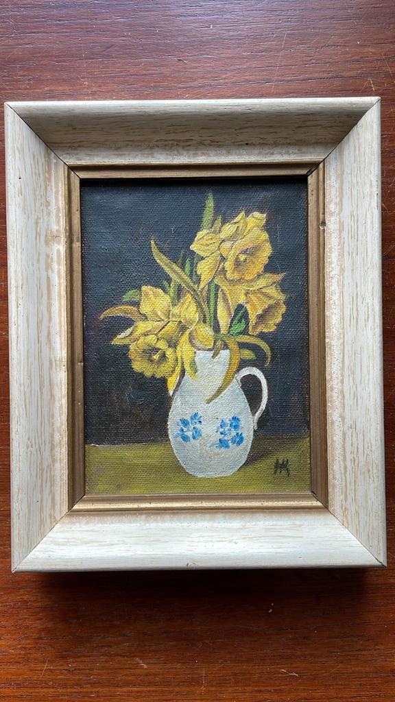 Mooie bloemen in kan, Antiek en Kunst, Kunst | Schilderijen | Klassiek, Ophalen of Verzenden