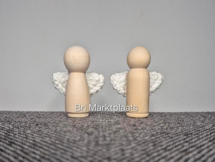 Peg doll engel met gehaakte vleugels, cadeautje, decoratie, Hobby en Vrije tijd, Breien en Haken, Nieuw, Haken, Ophalen of Verzenden