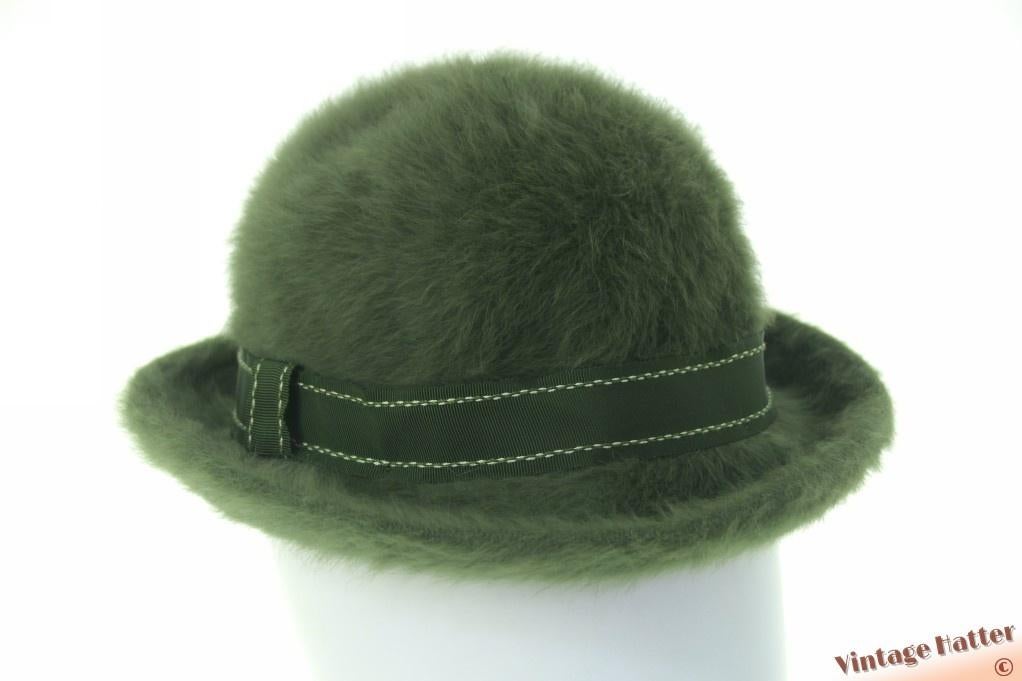 Vintage Dameshoed Kangol groen angora wol 55-56 = S, Kleding | Dames, Hoeden en Petten, Zo goed als nieuw, Hoed, 56 of 57 cm (M, 7 of 7⅛ inch)