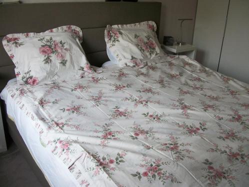 Dekbedovertrek set - Roze Groen - Rozen - 200 x 200 - netjes, Huis en Inrichting, Slaapkamer | Beddengoed, Zo goed als nieuw, Dekbedovertrek