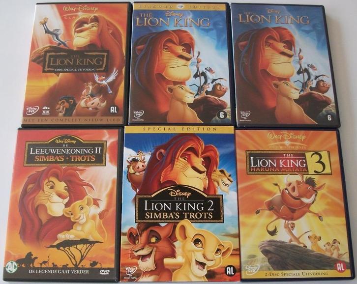 Dvd *** LION KING *** Walt Disney Complete Trilogie, Cd's en Dvd's, Dvd's | Tekenfilms en Animatie, Zo goed als nieuw, Amerikaans
