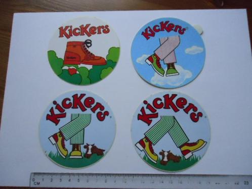 sticker oud Kickers schoen jaren 70 strip pop art retro 4x, Verzamelen, Stickers, Zo goed als nieuw, Bedrijf of Vereniging, Verzenden