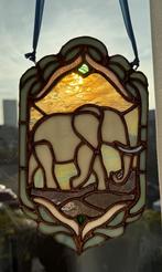 Art nouveau Dreamy Elephant stained glass panel, Ophalen of Verzenden