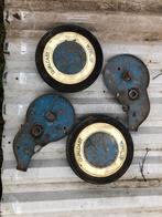 set oude wielen van kooimaaier grasmaaier met assen, Kooimesmaaier, Ophalen of Verzenden, Gebruikt, Handgrasmaaier