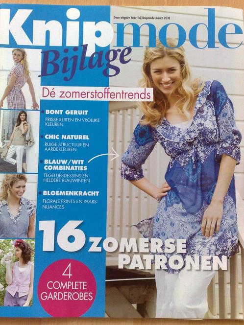 Knipmode bijlage extra 16 zomerpatronen , 3 / 2010, Hobby en Vrije tijd, Kledingpatronen, Zo goed als nieuw, Vrouw, Knipmode, Verzenden