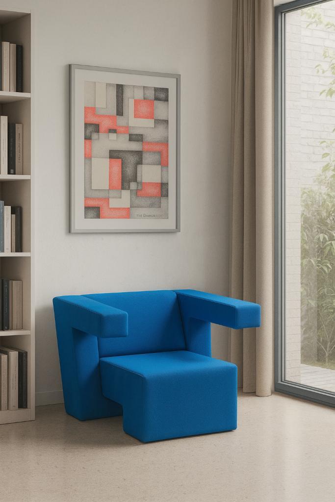 Postmoderne Studio Line "Wrap chair", Huis en Inrichting, Fauteuils, Zo goed als nieuw, Hout, Stof, 75 tot 100 cm, 75 tot 100 cm