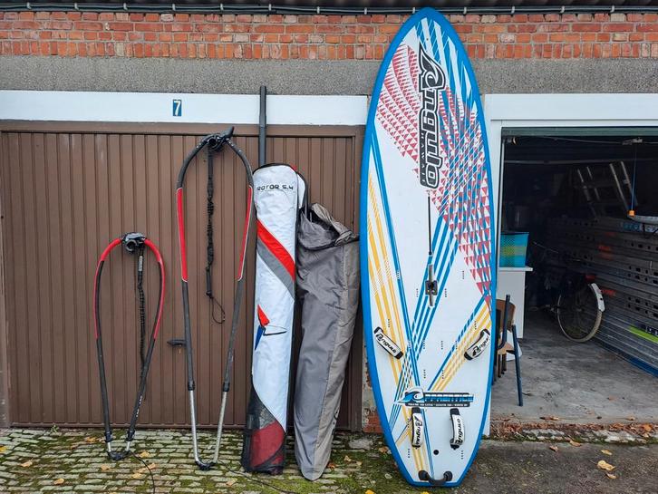 Complete Windsurf Set - Angulo Apprentice 180L, Watersport en Boten, Windsurfen, Gebruikt, Complete set, 250 tot 300 cm, Met vin(nen)