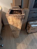 Hoge rustieke bloempot, Ophalen, Gebruikt, 40 cm of meer, Vierkant