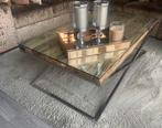 Eric kuster style salontafel met glasplaat richmond, Huis en Inrichting, Tafels | Salontafels, Gebruikt, 100 tot 150 cm, Minder dan 50 cm