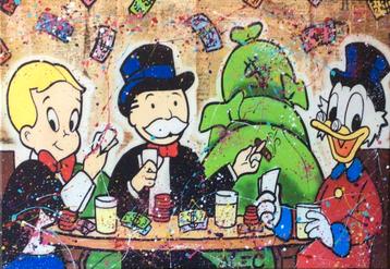 Disney helden- Katoenen canvasdoek- Mixed Media-70x100cm beschikbaar voor biedingen