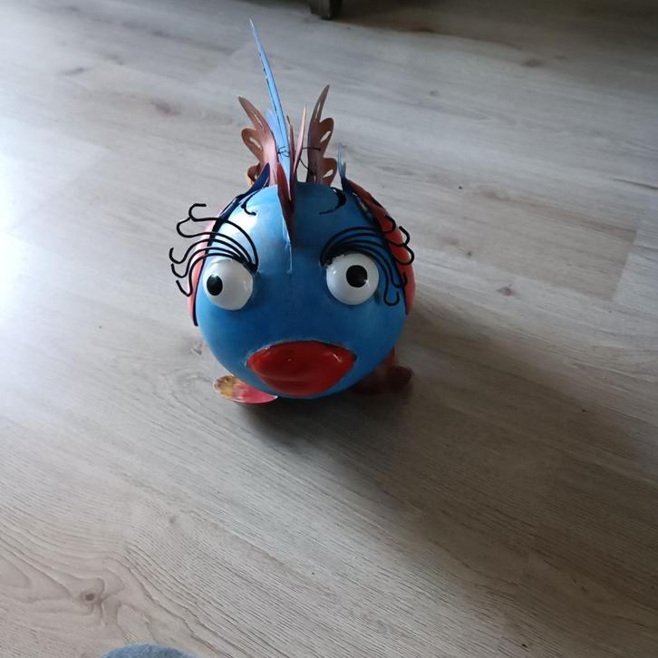 Medusa blauw rood metalen kogelvis kogel vis paloma nieuw, Verzamelen, Beelden en Beeldjes, Nieuw, Dier, Ophalen of Verzenden