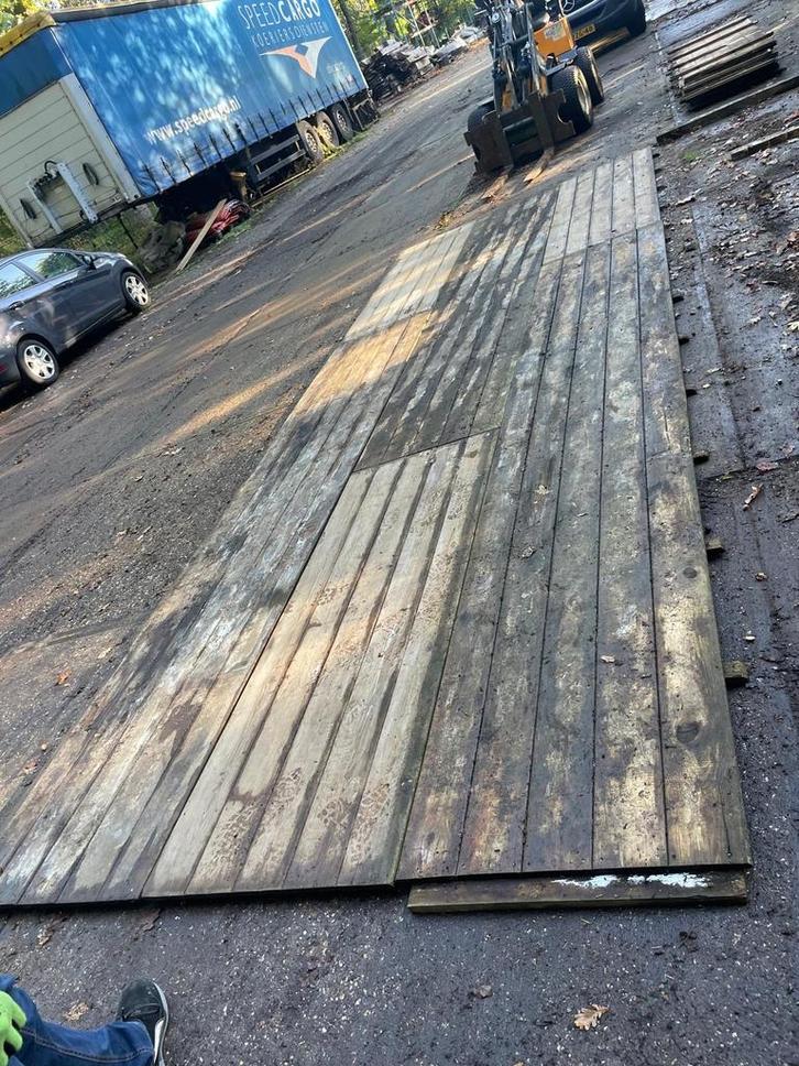 Vlondervloer / Tentvloer, Doe-het-zelf en Verbouw, Hout en Planken, Gebruikt, Plank, Overige houtsoorten, 300 cm of meer, 50 mm of meer