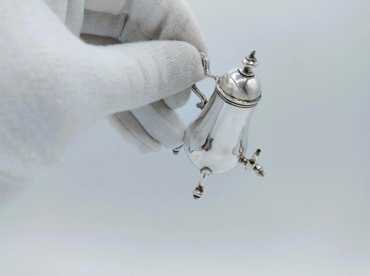 Zilveren miniatuur kraantjeskan, F. van Strant II, Amsterdam, Antiek en Kunst, Antiek | Goud en Zilver, Zilver, Verzenden
