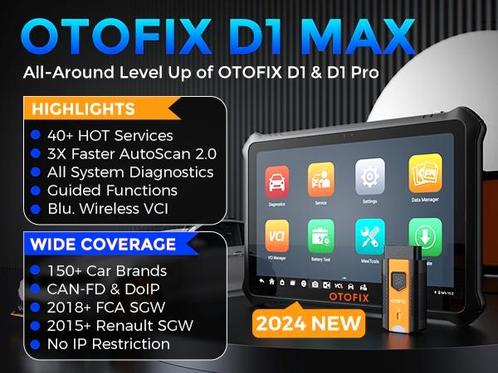 Otofix D1 MAX 10 inch Uitleesapparaat Bluetooth Auto Tester, Auto diversen, Autogereedschap, Nieuw, Ophalen of Verzenden