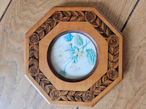 Zeldzaam handgeschilderd bloemenpaneel uit 1828, Antiek en Kunst, Antiek | Wandborden en Tegels, Ophalen of Verzenden