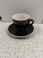 Zwarte Cappuccino Kop & Schotel, Huis en Inrichting, Keuken | Servies, Keramiek, Nieuw, Ophalen of Verzenden, Effen