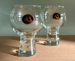 Twee Licor 43 Cuarenta y Tres glazen op voet met bubbel, Verzamelen, Ophalen of Verzenden, Zo goed als nieuw, Overige typen