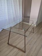 Design Haku eettafel – koper & transparant glas – 6 personen, Huis en Inrichting, Tafels | Eettafels, Ophalen, 50 tot 100 cm, Zo goed als nieuw